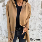 Casual Fashion Long-Sleeve Zip-Up Hooded Sweatshirt Jacket