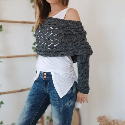 💥Women’s Knitted Cut-Out Shawl Poncho Wrap