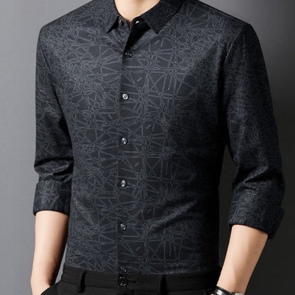 Men’s Stylish Printed Lightweight Long-Sleeve Shirt