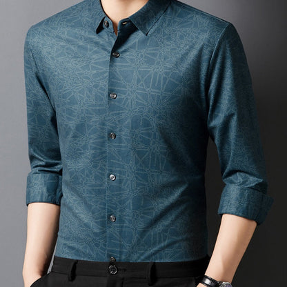 Men’s Stylish Printed Lightweight Long-Sleeve Shirt