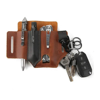 Tactical leather multi-tool belt bag