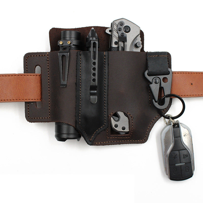 Tactical leather multi-tool belt bag