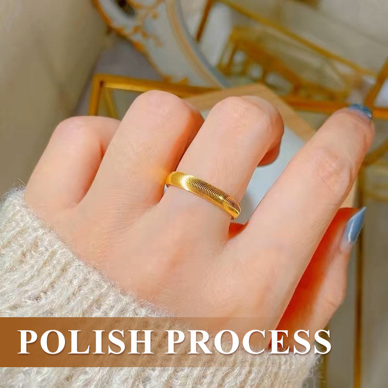 Women's Fashion Golden Textured Ring