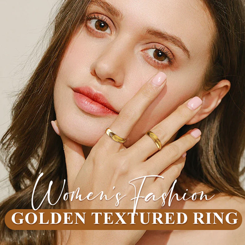 Women's Fashion Golden Textured Ring