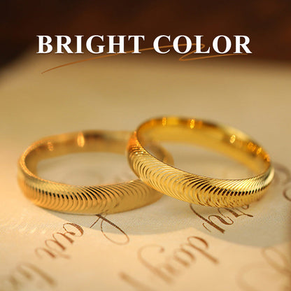 Women's Fashion Golden Textured Ring