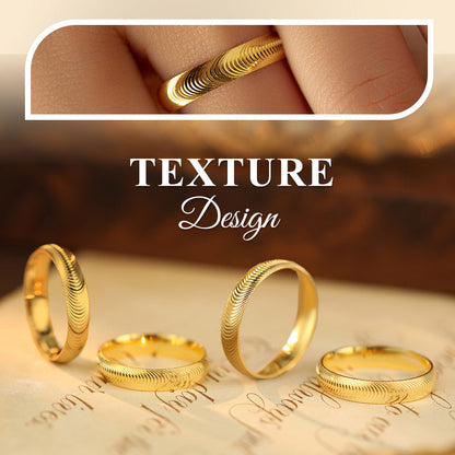 Women's Fashion Golden Textured Ring