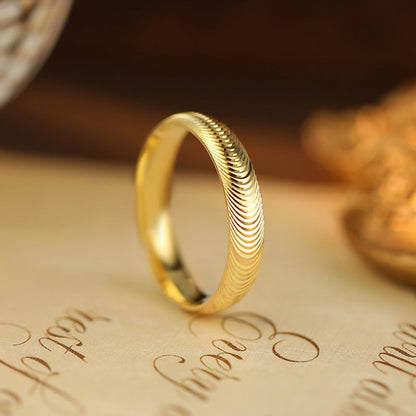 Women's Fashion Golden Textured Ring