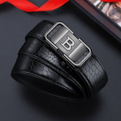 🔥Men's Crocodile-Patterned Automatic Buckle Belt