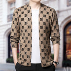 Men's Casual Print Open Front Coats