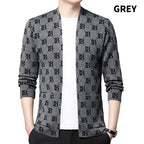 Men's Casual Print Open Front Coats