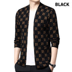 Men's Casual Print Open Front Coats