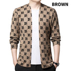 Men's Casual Print Open Front Coats