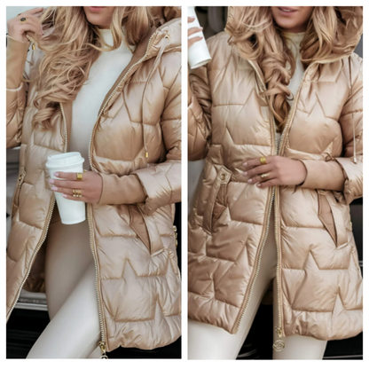 Women's Winter Warm Hooded Mid-Length Coats