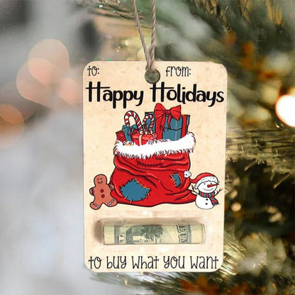 Christmas Cards Money Holder Ornament for Cash Gifts