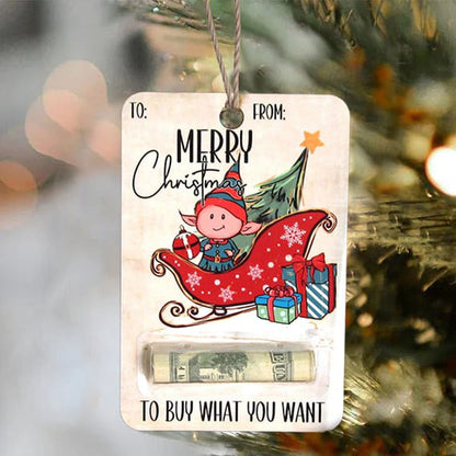 Christmas Cards Money Holder Ornament for Cash Gifts