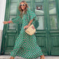 🌸🌸Big price reduction🌸Women's Elegant Puff Sleeve Floral Boho Maxi Dress