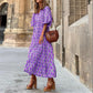 🌸🌸Big price reduction🌸Women's Elegant Puff Sleeve Floral Boho Maxi Dress