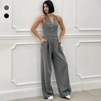 ⏳Limited Time 50% Off💥Women's Sleeveless Button-Front Jumpsuit