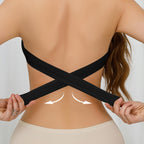 Women's Non-Slip Strapless Wireless Bra with Crossover Side Closure