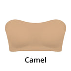 Women's Non-Slip Strapless Wireless Bra with Crossover Side Closure
