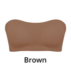 Women's Non-Slip Strapless Wireless Bra with Crossover Side Closure