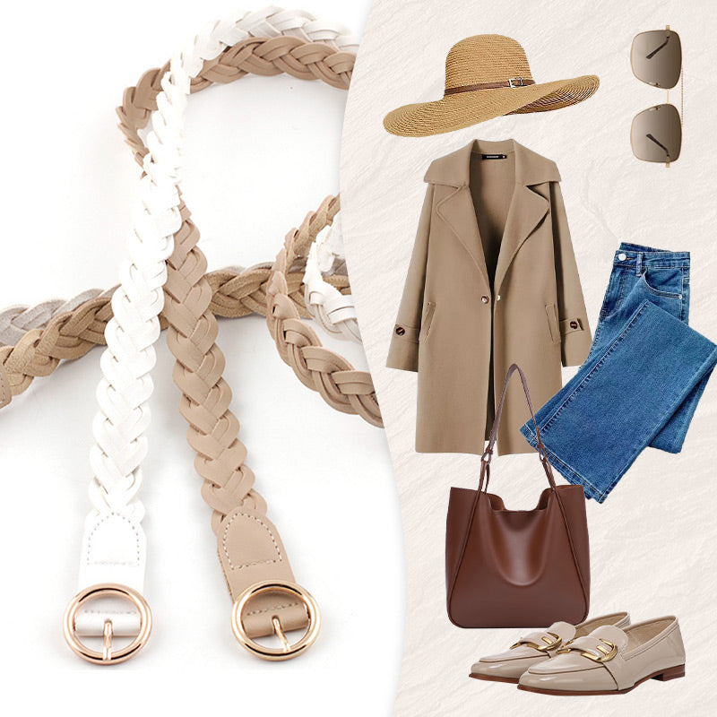 Women's Fashion Braided Leather Belt 23mm