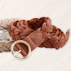 Women's Fashion Braided Leather Belt 23mm