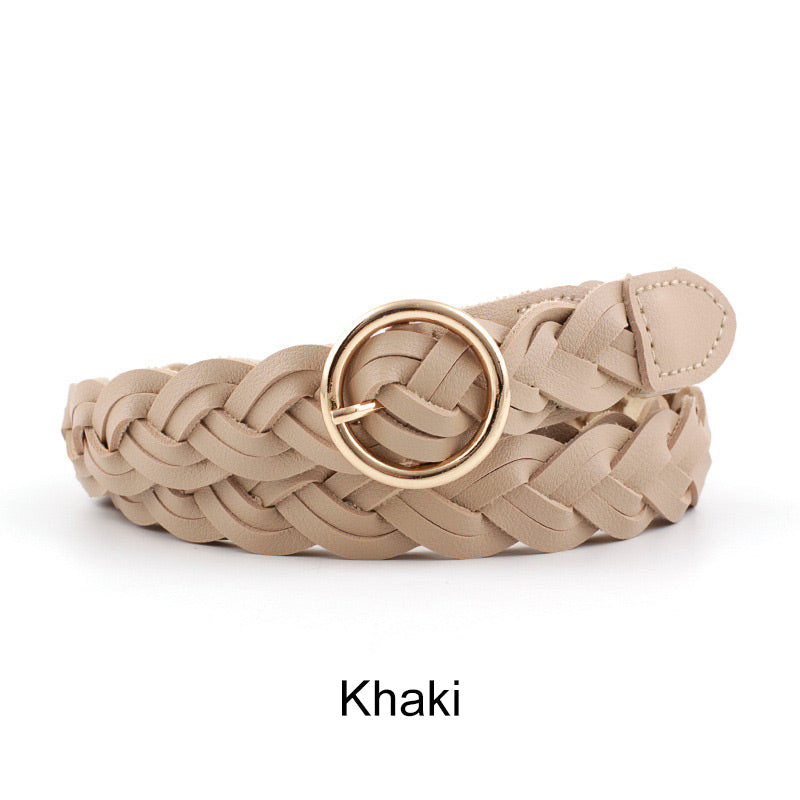 Women's Fashion Braided Leather Belt 23mm