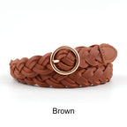 Women's Fashion Braided Leather Belt 23mm