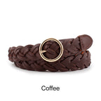 Women's Fashion Braided Leather Belt 23mm