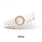 Women's Fashion Braided Leather Belt 23mm
