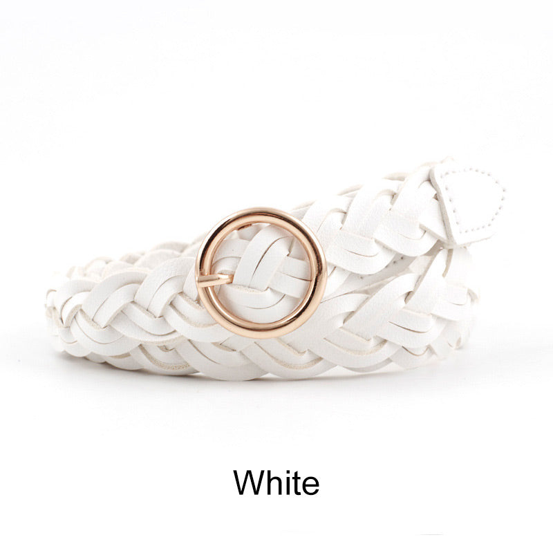 Women's Fashion Braided Leather Belt 23mm