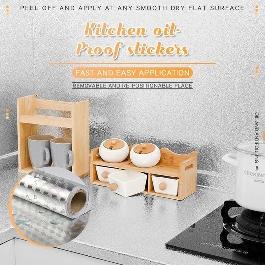 🥳2026 HOT SALE🥳💞50K+ SOLD!🍳🛡️ 50% OFF! Self‑Adhesive Kitchen Stickers – Protects cabinets & counters from grease & stains. Cut to fit, removable. A kitchen lifesaver! 🌟✅
