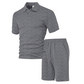👔 LIMITED-TIME 50% OFF! ✨ Men's 2-Piece Set – Diamond Print, Collared Top, Shorts, Comfort Fit ✨
