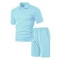 👔 LIMITED-TIME 50% OFF! ✨ Men's 2-Piece Set – Diamond Print, Collared Top, Shorts, Comfort Fit ✨