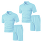 👔 LIMITED-TIME 50% OFF! ✨ Men's 2-Piece Set – Diamond Print, Collared Top, Shorts, Comfort Fit ✨