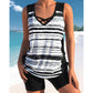 🏖️LAST DAY SALE – ONLY ￡15.99💥💕 Women's Tummy Control Tankini Set with Built-In Bra – Flattering Boho Swimwear with Shorts🔥