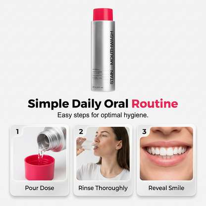 🌸  Stain‑Removing Whitening Mouthwash – Deep Clean Stains, Brighten Teeth & Freshen Breath Instantly ✨