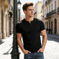 ☀️Men's Lightweight Henley T-Shirt – Muscle Fit & Breathable – Moisture-Wicking & Classic Style 🌿