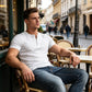 ☀️Men's Lightweight Henley T-Shirt – Muscle Fit & Breathable – Moisture-Wicking & Classic Style 🌿