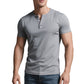 ☀️Men's Lightweight Henley T-Shirt – Muscle Fit & Breathable – Moisture-Wicking & Classic Style 🌿