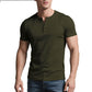 ☀️Men's Lightweight Henley T-Shirt – Muscle Fit & Breathable – Moisture-Wicking & Classic Style 🌿