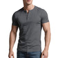 ☀️Men's Lightweight Henley T-Shirt – Muscle Fit & Breathable – Moisture-Wicking & Classic Style 🌿