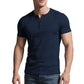 ☀️Men's Lightweight Henley T-Shirt – Muscle Fit & Breathable – Moisture-Wicking & Classic Style 🌿