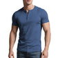 ☀️Men's Lightweight Henley T-Shirt – Muscle Fit & Breathable – Moisture-Wicking & Classic Style 🌿