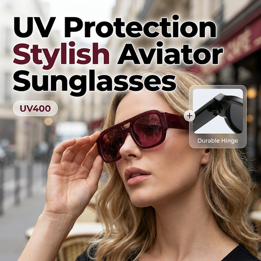 Aviator Sunglasses UV400 Protection 😎🕶️ Classic Pilot Style for Driving, City Walks, Holidays & Outdoor Activities – Lightweight & Comfortable Metal Frame