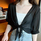 🎁2026 New Arrivals 50% OFF💥Women's Chiffon Tie-Front Top – Sheer, Cropped & Elegant – Summer Layering Essential 🍃