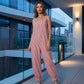 📢📢40% OFF !! ⏰Women's Casual Striped Spaghetti Strap Jumpsuit