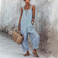 📢📢40% OFF !! ⏰Women's Casual Striped Spaghetti Strap Jumpsuit