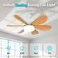 6-Blade Wooden Style Ceiling Fan Light 🌀 – Instant Cooling Airflow & LED Light | Energy-Saving Silent Ceiling Fan for Modern Home ✨